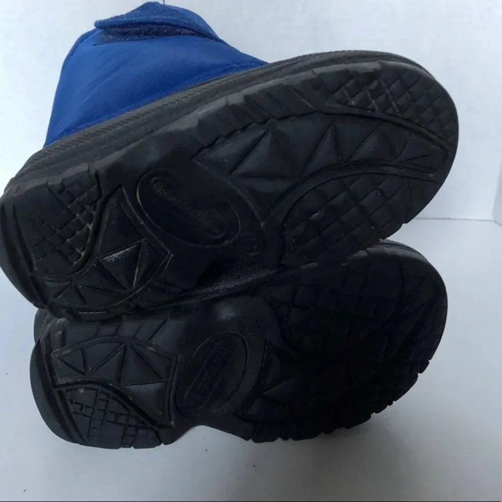 Kids‎ Connection Snow Boots Boys Size 9 Blue Slip On Warm Fur Lined